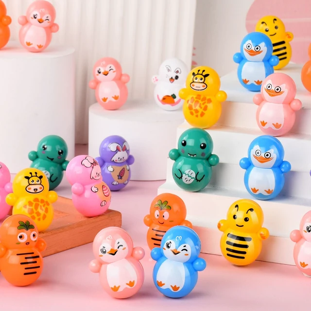 Alt view image 3 of 7 - 70pcs Animal Mini Tumbler Toys for Kids, | Doll Tumbler for Classroom Rewards Goodie Bag Filler Birthday Party Favors