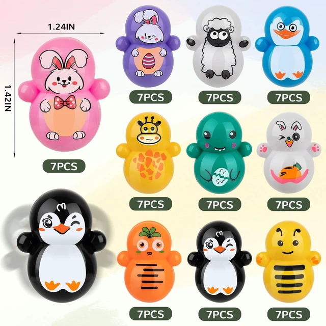 Alt view image 4 of 7 - 70pcs Animal Mini Tumbler Toys for Kids, | Doll Tumbler for Classroom Rewards Goodie Bag Filler Birthday Party Favors