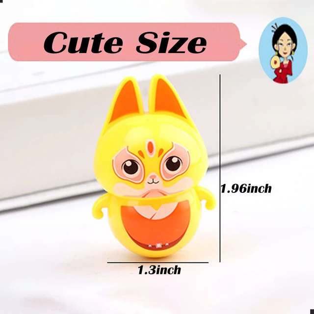 Alt view image 5 of 6 - Random Stress Relief 75 PCS Mini Roly-Poly Wobbling Toy Self-righting Doll Small Desktop Toy to Solve Your Irritability for Kids or Adult