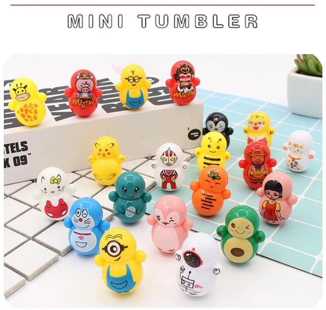 Alt view image 7 of 7 - Random Tumbler Wobbler Toys | Stress Relief 45PCS Mini Colorful Roly-Poly Wobbling Toy | Cartoon Miniature Figures Self-righting Doll Small Desktop Toy | Tumbler Early Education Toys for Adult