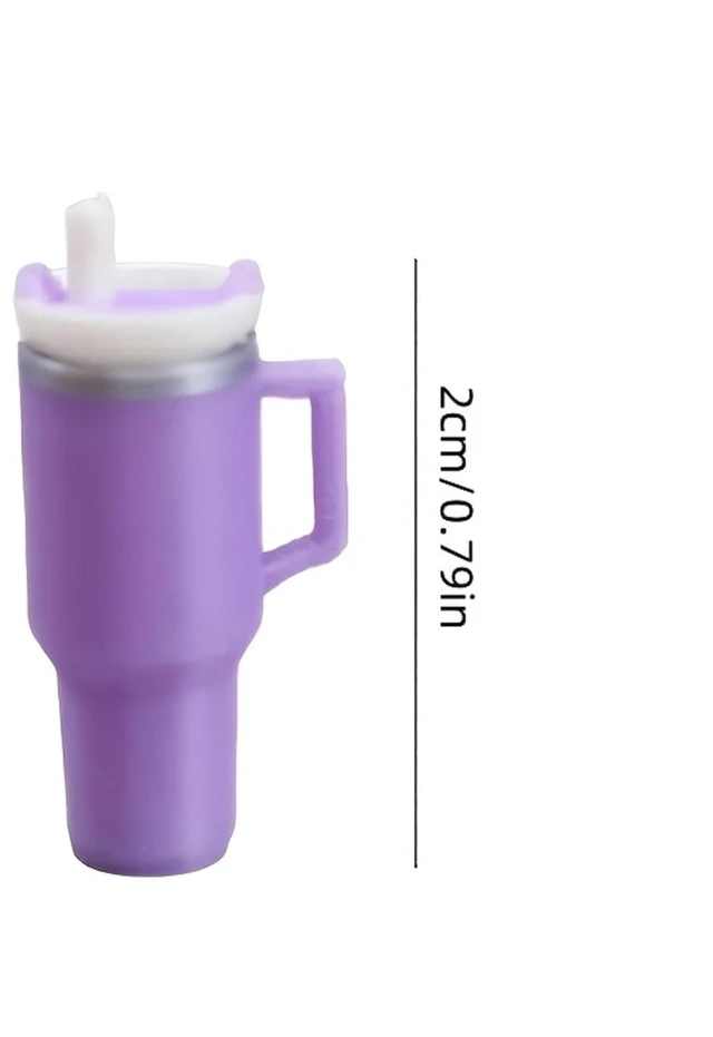 Alt view image 2 of 6 - 6 Pack Miniature Thermal Cups with Straw, 1:12 Scale Dollhouse Accessories, Multi-Color DIY Micro Model Food Scene Accessories