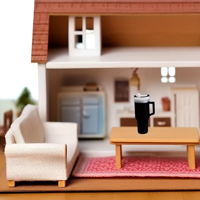 Alt view image 3 of 6 - 6 Pack Miniature Thermal Cups with Straw, 1:12 Scale Dollhouse Accessories, Multi-Color DIY Micro Model Food Scene Accessories