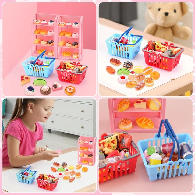 Alt view image 6 of 6 - 50Pcs Miniature Food Drinks Bottle Soda Pop Cans, Pretend Play Mini Kitchen Game Party Accessories Toys Hamburg Cake Ice Cream for 1/12 Doll House