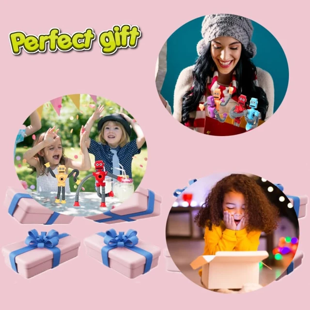 Alt view image 5 of 7 - 6PCS Telescopic Suction Cup Robot Toy,pop Tubes,Toddler Travel Toys,Toddler Sensory Toys,figette Toys,Fidget Toys for Kids,Treasure Box prizes,Small Toys for Kids prizes