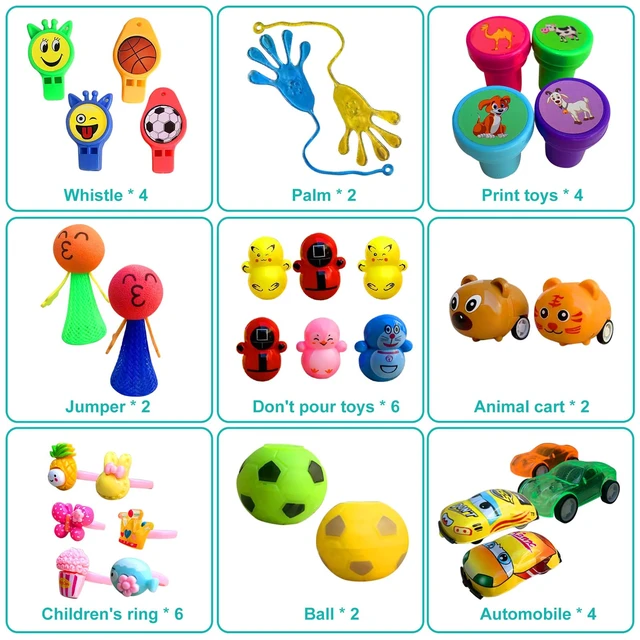 Alt view image 5 of 7 - Party Favors for Kids, 64 Pcs Small Toys Prizes Bulk, Easter Basket Goodie Bag Stuffers, Pinata Egg Fillers, Treasure Box Toys for Classroom, Prize Box Birthday Gift Bag Student Rewards
