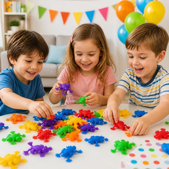 Alt view image 7 of 7 - 144-Pack jump and leap frogs 2" Colorful Plastic Jumping Toys for Holiday Parties, Stocking Stuffers, Classroom Gifts, Winter Games & Fun Christmas Giveaways for Kids Ages 3+
