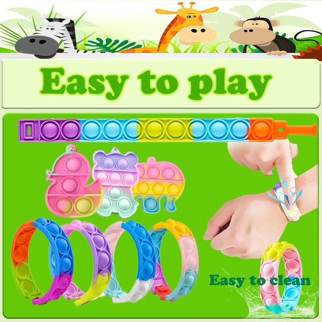 Alt view image 3 of 7 - 107 PCS Party Favors Toys, Treasure Box Toys for Classroom, Pop Fidget Toys Treasure Chest for Kids Prizes Classroom, Bulk Pinata Stuffers Goodie Bag Fillers for Kids 4-8