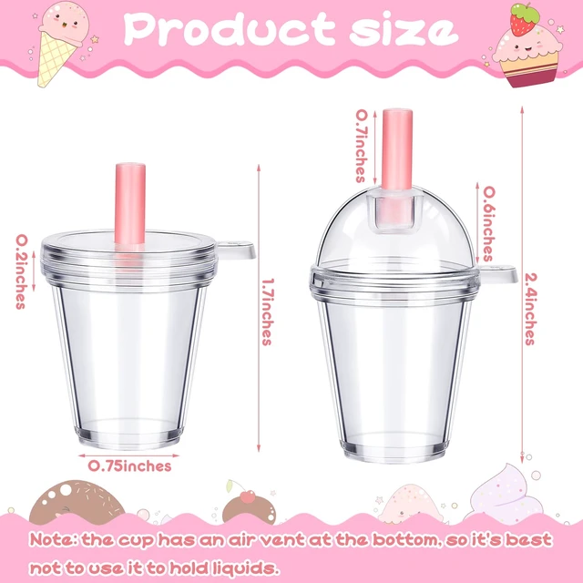 Alt view image 2 of 6 - 24 Pcs Mini Coffee Cups Keychain with Lids Straws, 1.7 x 2.4 Inch