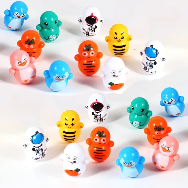 Main image of Random Tumbler Wobbler Toys | Stress Relief 50PCS Mini colorful Roly-Poly Wobbling Toy | Cartoon Miniature Figures Self-righting Doll Small Desktop Toy | Tumbler Early Education Toys for Kids or Adult