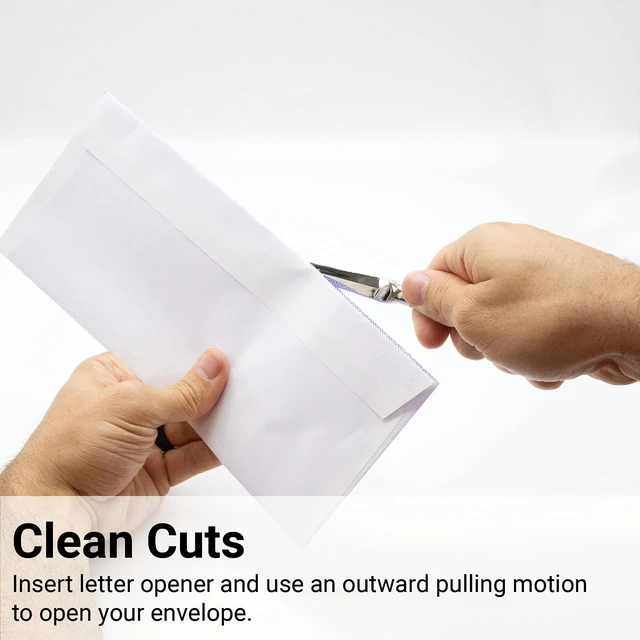 Alt view image 4 of 6 - Safe Edge Letter Opener Knife, Silver, 1 Pack | Premium Weighted Feel | Safe Cutting Edge | Opens Mail with Ease