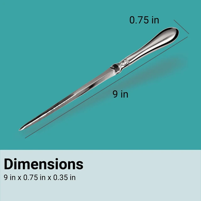 Alt view image 5 of 6 - Safe Edge Letter Opener Knife, Silver, 1 Pack | Premium Weighted Feel | Safe Cutting Edge | Opens Mail with Ease