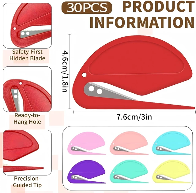 Alt view image 2 of 7 - 30 Pack Letter Openers Envelope Slitter, Razor Blade Plastic Mail Openers for Office and Home Supplies, Durable and Easy to Use, Bulk