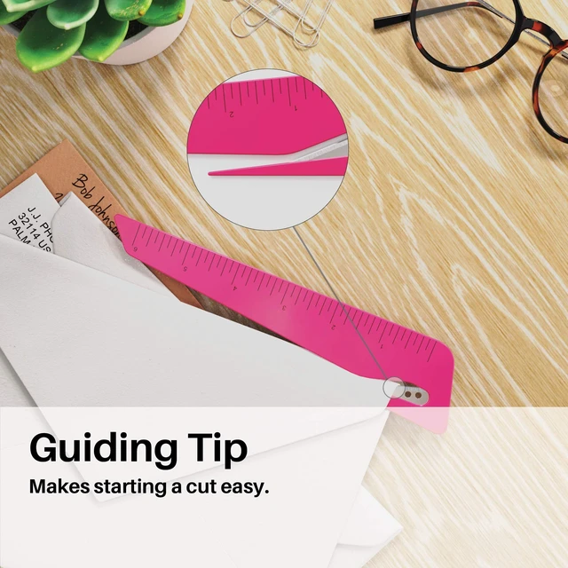 Alt view image 4 of 5 - Ruler & Letter Opener Combo - Easy to Hold - Oversized Grip - Colorful 6 Inch Ruler - Envelope Opener w/Measuring Tool - Perfect for Crafts, Drafting, Sewing, & Drawing - (3 Pack)