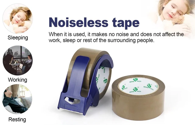 Alt view image 7 of 7 - 2 Rolls Brown Noiseless Packing Tape 1.88 Inches x 60Yards | Heavy Duty Packaging Tape , Industrial Grade Shipping Tape for Moving Packaging Shipping, Office & Storage