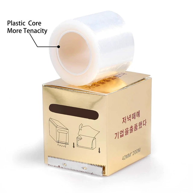 Alt view image 2 of 6 - 4 PCS Disposable Eyebrow Tattoo Plastic Wrap Preservative Film Make Up Supplies Wrap Cover Tape Roll, 42mm x 200m