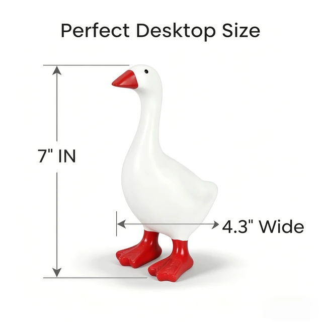 Alt view image 2 of 7 - Desk Goose 7 Inch Mini Desktop Goose Statue Office Desk Decor | 7-inch desktop goose decor for office and home. Magnetic beak holds small accessories like keys and clips. Fun gift idea