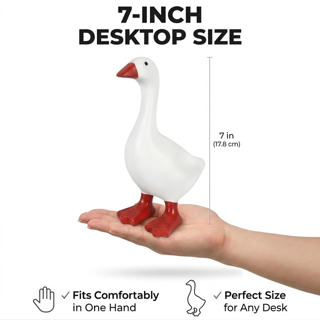 Alt view image 3 of 7 - Desk Goose 7 Inch Mini Desktop Goose Statue Office Desk Decor | 7-inch desktop goose decor for office and home. Magnetic beak holds small accessories like keys and clips. Fun gift idea