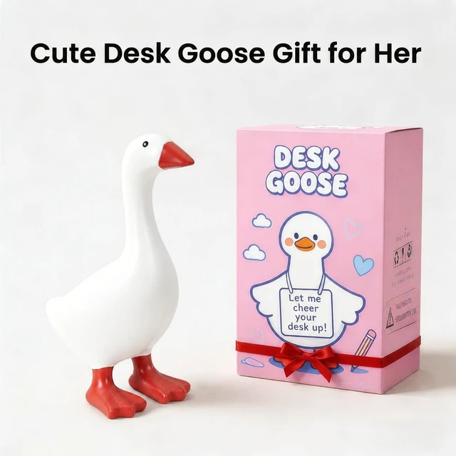 Alt view image 7 of 7 - Desk Goose 7 Inch Mini Desktop Goose Statue Office Desk Decor | 7-inch desktop goose decor for office and home. Magnetic beak holds small accessories like keys and clips. Fun gift idea