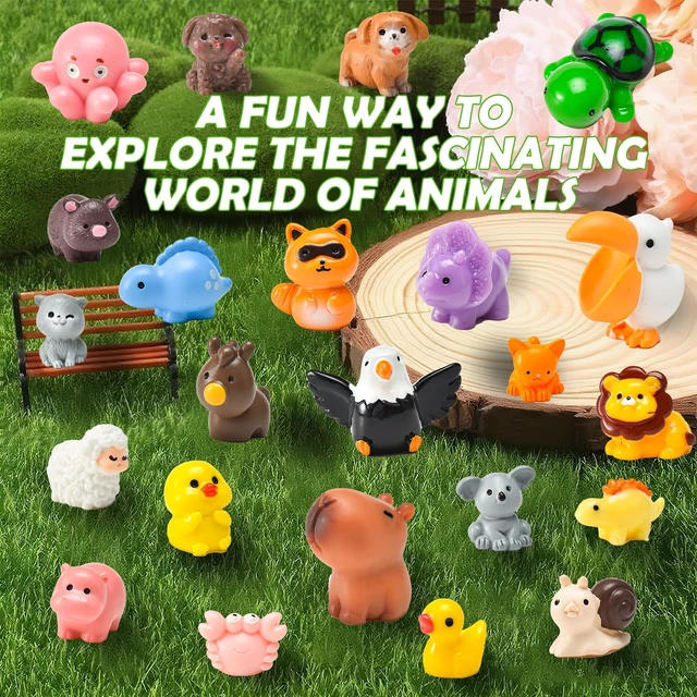Alt view image 5 of 7 - 50 Pcs Mini Resin Animal Tiny Resin Animals Figurines Bulk Miniature Little to Hide Small Animal Figures Bulk for Micro Fairy Party Favors Garden Landscape Accessories Dollhouse Crafts Decor