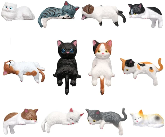 Main image of 12 Pcs Cat Car Decor Dashboard Accessories, Mini Cat Figurines Cute Car Rear View Mirror Gifts, Funny Computer Monitor Desk Decorations for Women Girl