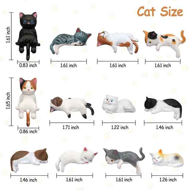 Alt view image 3 of 7 - 12 Pcs Cat Car Decor Dashboard Accessories, Mini Cat Figurines Cute Car Rear View Mirror Gifts, Funny Computer Monitor Desk Decorations for Women Girl