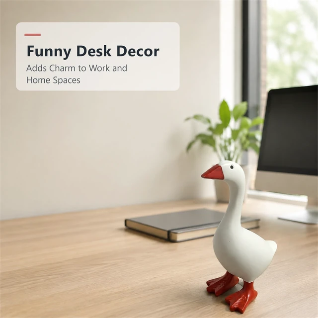 Alt view image 2 of 6 - Desk Goose 7 Inch, Mini Desktop Goose Statue Decor for Home Office | Magnetic Desk Goose Bookshelf Office Table Decor, Silly Gift Idea for Friends and Family