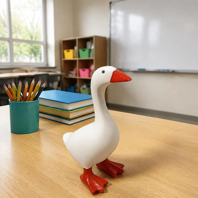 Alt view image 4 of 6 - Desk Goose 7 Inch, Mini Desktop Goose Statue Decor for Home Office | Magnetic Desk Goose Bookshelf Office Table Decor, Silly Gift Idea for Friends and Family