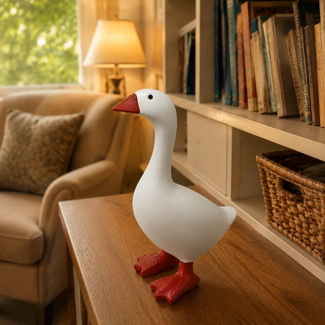 Alt view image 5 of 6 - Desk Goose 7 Inch, Mini Desktop Goose Statue Decor for Home Office | Magnetic Desk Goose Bookshelf Office Table Decor, Silly Gift Idea for Friends and Family