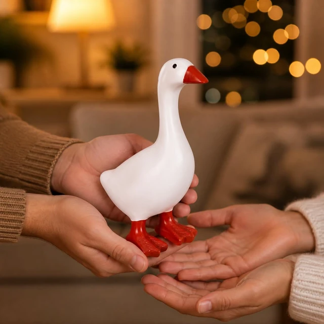 Alt view image 6 of 6 - Desk Goose 7 Inch, Mini Desktop Goose Statue Decor for Home Office | Magnetic Desk Goose Bookshelf Office Table Decor, Silly Gift Idea for Friends and Family