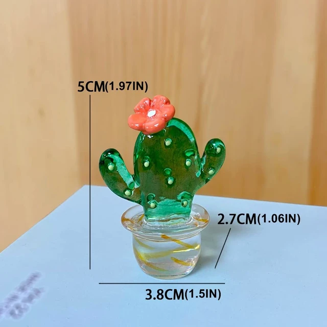 Alt view image 6 of 6 - 4PCS Handmade Mini Resin Cactus Cute Miniature Cacti Figurines Home Office Desk Tabletop Simulation Plants Decorations Car Interior Dashboard Ornaments