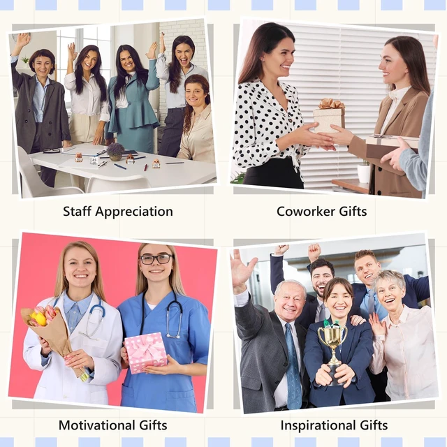 Alt view image 3 of 5 - 16 Sets Positive Mini Figures with Cards, Motivational Figurine Gifts | Tiny Rubber Figurines, Motivational Figures Gifts for Coworkers Employees Staff, Office Encouragement Thank You Gifts