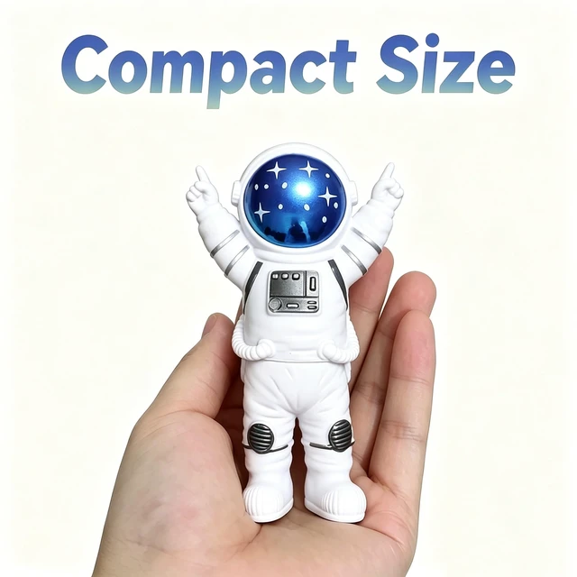 Alt view image 3 of 7 - Blue White Astronaut Figurines Statues Set of 4, Space Theme Decor | Astronaut Decor for Shelf Desk Table Kids Room Classroom Birthday Baby Shower, Space Cake Decorations Gifts