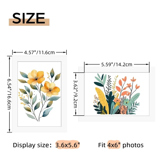 Alt view image 2 of 7 - 4x6 Picture Frame White, 4 by 6 Thin Photo Frame for Wall Tabletop Display, Single