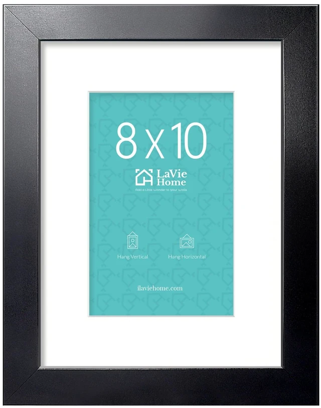 Main image of 8x10 Picture Frame, 8 x 10 Frame Display Pictures 5x7 with Mat or 8x10 Without Mat, Stable and Sturdy Black Frame and Polished Plexiglass, Horizontal and Vertical Format of The Walls, 1 Pc
