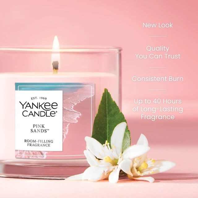 Alt view image 3 of 7 - Pink Sands Scented Candle, 4.3oz Small Tumbler | Up to 40 Hour Burn Time, Room Filling Fragrance, Long-Lasting Scent, Premium Plant Wax Blend, Consistent Burn, Giftable
