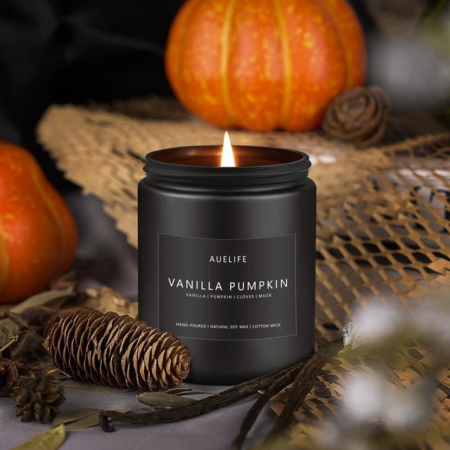 Alt view image 5 of 7 - Fall Candle, Vanilla Pumpkin Scented for Home, Soy Wax | Autumn aromatherapy candle; 50-Hour Burn; Fall home decor; Holiday gift for women men