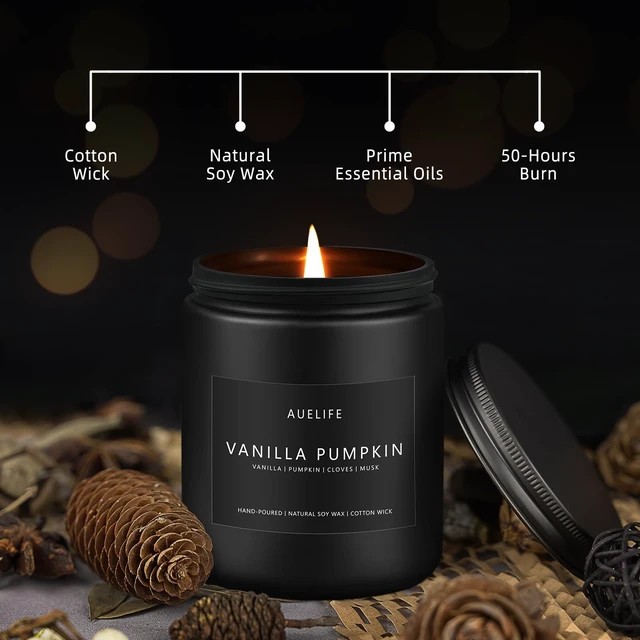 Alt view image 4 of 7 - Fall Candle, Vanilla Pumpkin Scented for Home, Soy Wax | Autumn aromatherapy candle; 50-Hour Burn; Fall home decor; Holiday gift for women men
