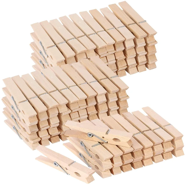 Main image of 100pcs Clothes Pins Wooden Clothespins 3inch Heavy Duty Wood Clips for Hanging Clothes Pictures Outdoor