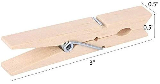 Alt view image 4 of 6 - 100pcs Clothes Pins Wooden Clothespins 3inch Heavy Duty Wood Clips for Hanging Clothes Pictures Outdoor