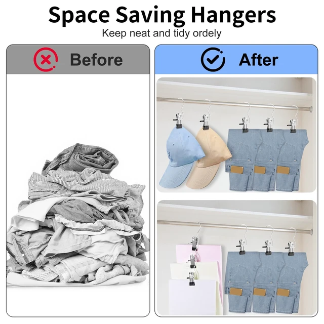 Alt view image 6 of 7 - 30 Pack Heavy Duty Clothes Pins, Boot Hangers for Closet, Laundry Hook Hanging Clips Clamps for Closet Organizer Pants Hats Socks Towels Clips, Clothespins Hanger for Travel Handbag Legging