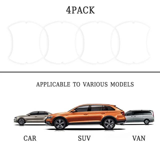 Alt view image 5 of 7 - 4PCS Car Door Handle Scratch Potector Films, Clear | non-marking protective layer, paint-covering barrier, fits most cars, SUVs and trucks, car exterior accessories
