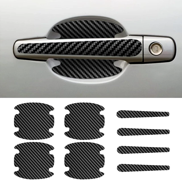 Main image of 8PCS Carbon Fiber Car Door Handle Cup Scratch Protectors, Black | Car Door Handle Bowl Sticker, Auto Door Handle Cup Paint Guard Cover Protective Film, Universal for Most Vehicles Cars SUVs