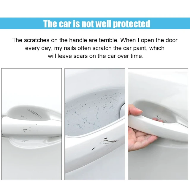Alt view image 3 of 7 - 8PCS Carbon Fiber Car Door Handle Cup Scratch Protectors, Black | Car Door Handle Bowl Sticker, Auto Door Handle Cup Paint Guard Cover Protective Film, Universal for Most Vehicles Cars SUVs