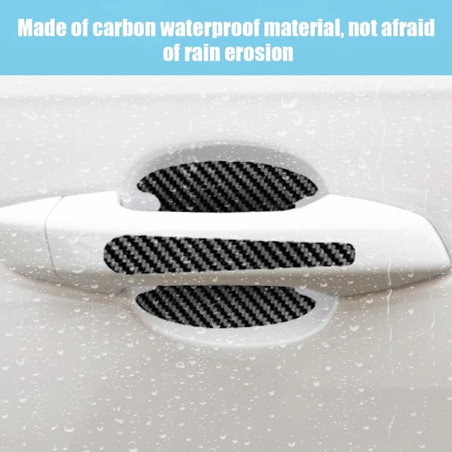 Alt view image 6 of 7 - 8PCS Carbon Fiber Car Door Handle Cup Scratch Protectors, Black | Car Door Handle Bowl Sticker, Auto Door Handle Cup Paint Guard Cover Protective Film, Universal for Most Vehicles Cars SUVs