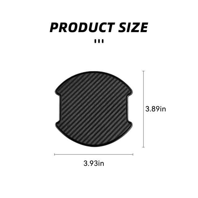 Alt view image 2 of 6 - 4PCS Car Door Handle Cup Scratch Protectors, TPU Carbon Fiber Door Bowl 3D Sticker, Handle Paint Cover Guard Pad, Universal Door Handle Protective Film for Most Cars (Large-Black)