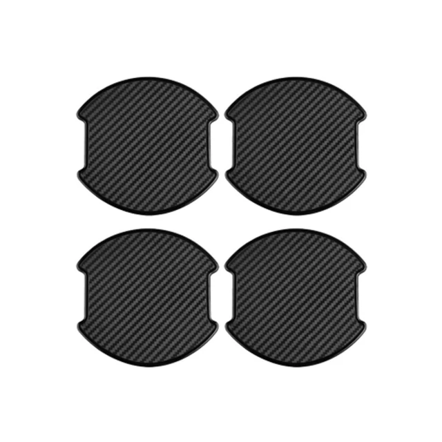 Alt view image 6 of 6 - 4PCS Car Door Handle Cup Scratch Protectors, TPU Carbon Fiber Door Bowl 3D Sticker, Handle Paint Cover Guard Pad, Universal Door Handle Protective Film for Most Cars (Large-Black)