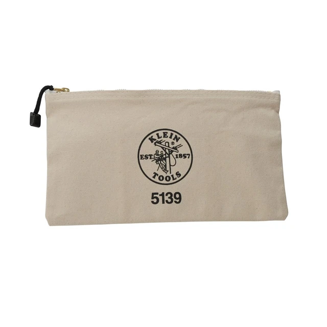Alt view image 4 of 6 - Zipper Bag, Canvas Tool Pouch with Heavy Duty Brass Zipper Close