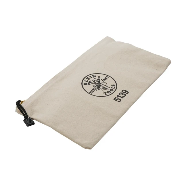 Alt view image 5 of 6 - Zipper Bag, Canvas Tool Pouch with Heavy Duty Brass Zipper Close