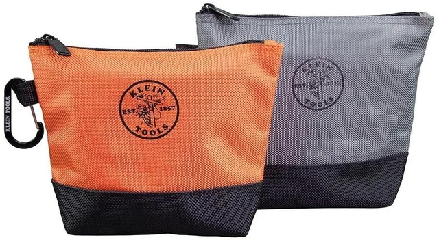 Main image of 55470 Utility Bag, Stand-Up Zipper Tool Bags, Tough 1680d Ballistic Weave, Reinforced Bottoms, Orange/Black, Gray/Black, 2-Pack