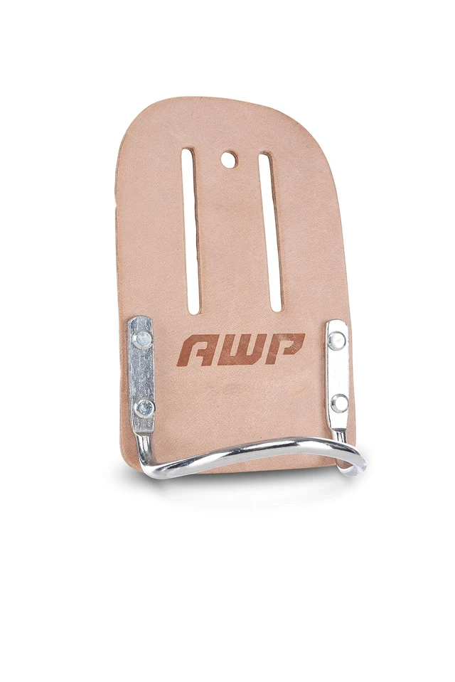 Alt view image 2 of 2 - Leather Hammer Holder, Fits Belts Up to 2-1/2in, 1 Pack, Brown | Genuine saddle leather , Riveted reinforcement fits most standard hammers for contractors using tool belts on jobsites